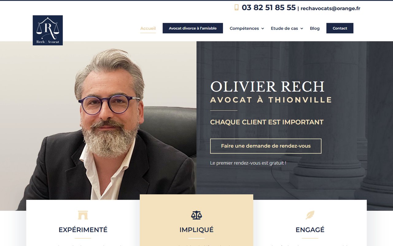 Site internet créé par Gallia Lex pour Olivier Rech